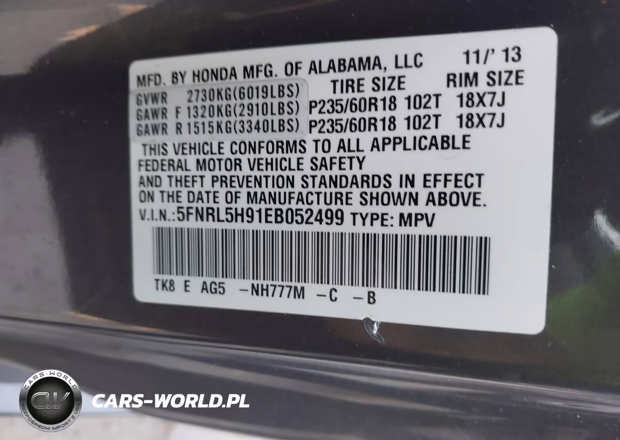 2014 Honda Odyssey Touring-Touring Elite VIN:5FNRL5H91EB052499 - 9