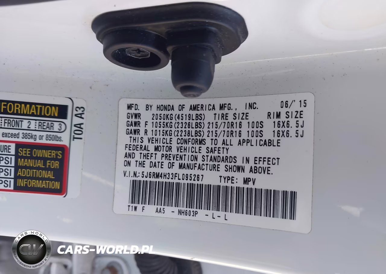 2015 Honda Cr-V Lx VIN:5J6RM4H33FL095267 - 9