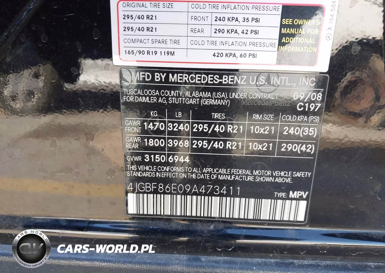 2009 Mercedes-Benz Gl 550 4Matic VIN:4JGBF86E09A473411 - 9