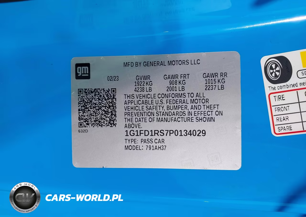 2023 Chevrolet Camaro Lt VIN:1G1FD1RS7P0134029 - 9
