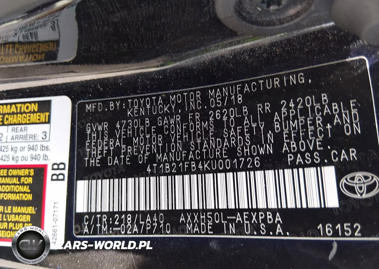 2019 Toyota Avalon Hybrid Limited VIN:4T1B21FB4KU001726 - 9