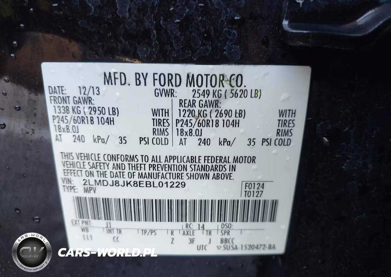 2014 Lincoln Mkx VIN:2LMDJ8JK8EBL01229 - 9
