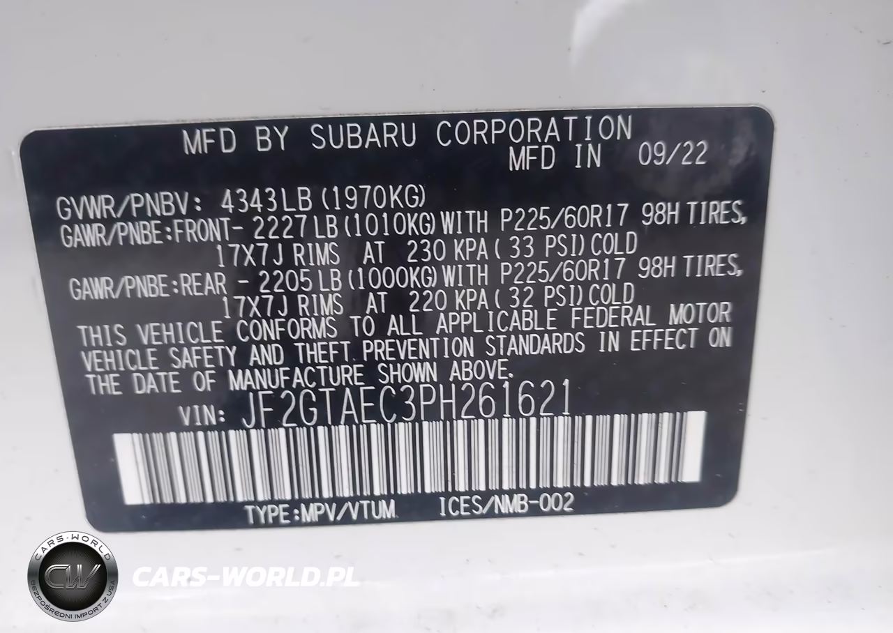 2023 Subaru Crosstrek Premium VIN:JF2GTAEC3PH261621 - 9