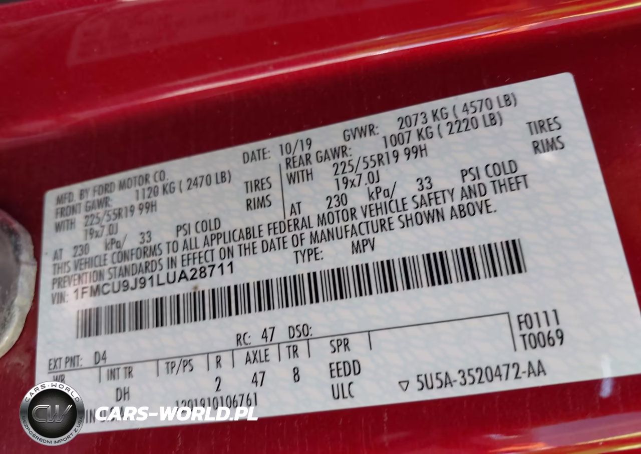 2020 Ford Escape Titanium VIN:1FMCU9J91LUA28711 - 9