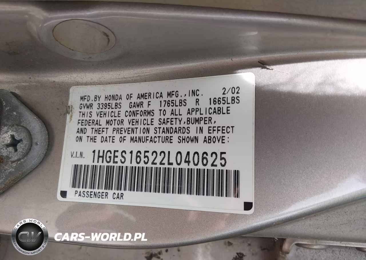 2002 Honda Civic Lx VIN:1HGES16522L040625 - 9