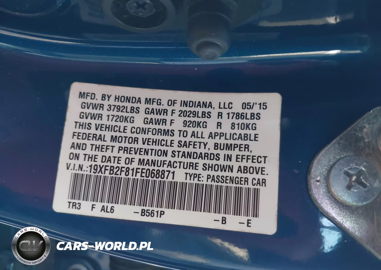 2015 Honda Civic Ex VIN:19XFB2F81FE068871 - 9