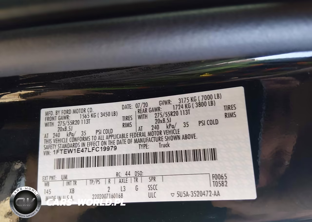 2020 Ford F-150 Xlt VIN:1FTEW1E47LFC19979 - 9
