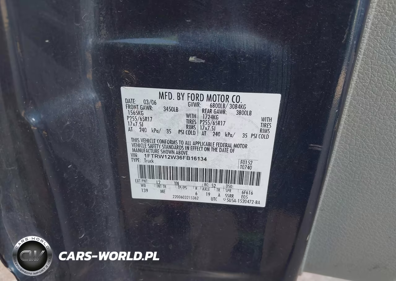 2006 Ford F-150 Xlt VIN:1FTRW12W36FB16134 - 9