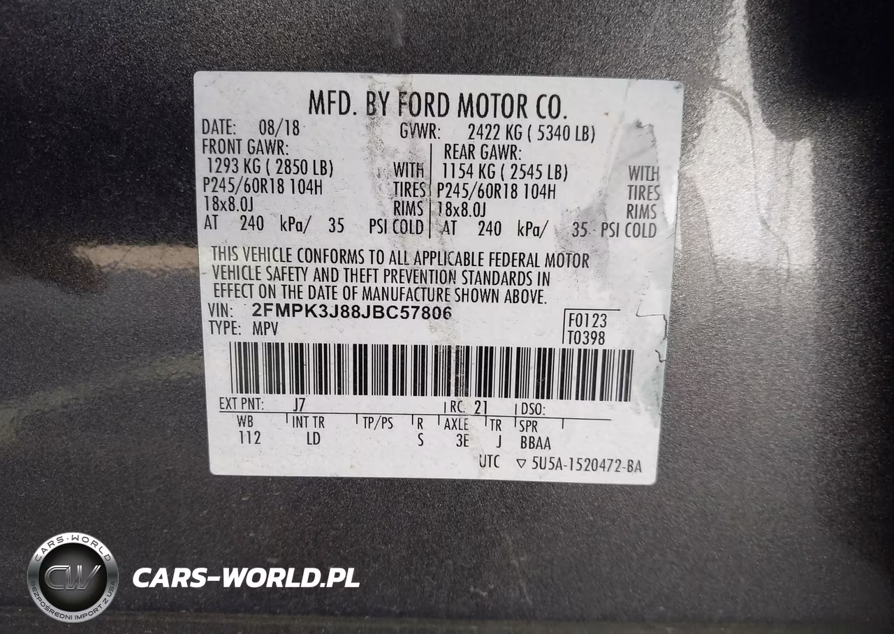 2018 Ford Edge Sel VIN:2FMPK3J88JBC57806 - 9