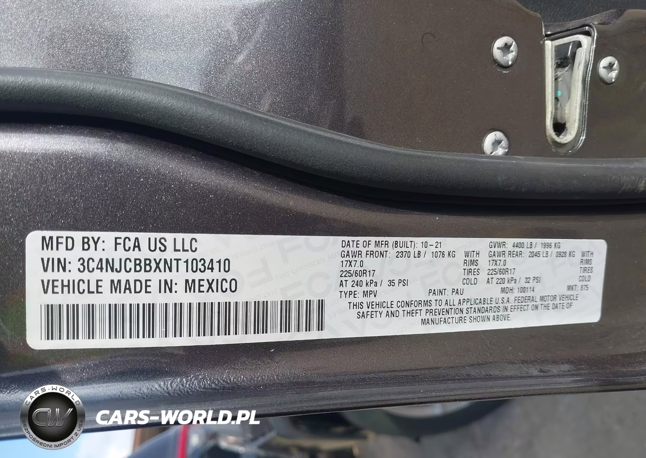 2022 Jeep Compass Latitude Fwd VIN:3C4NJCBBXNT103410 - 9
