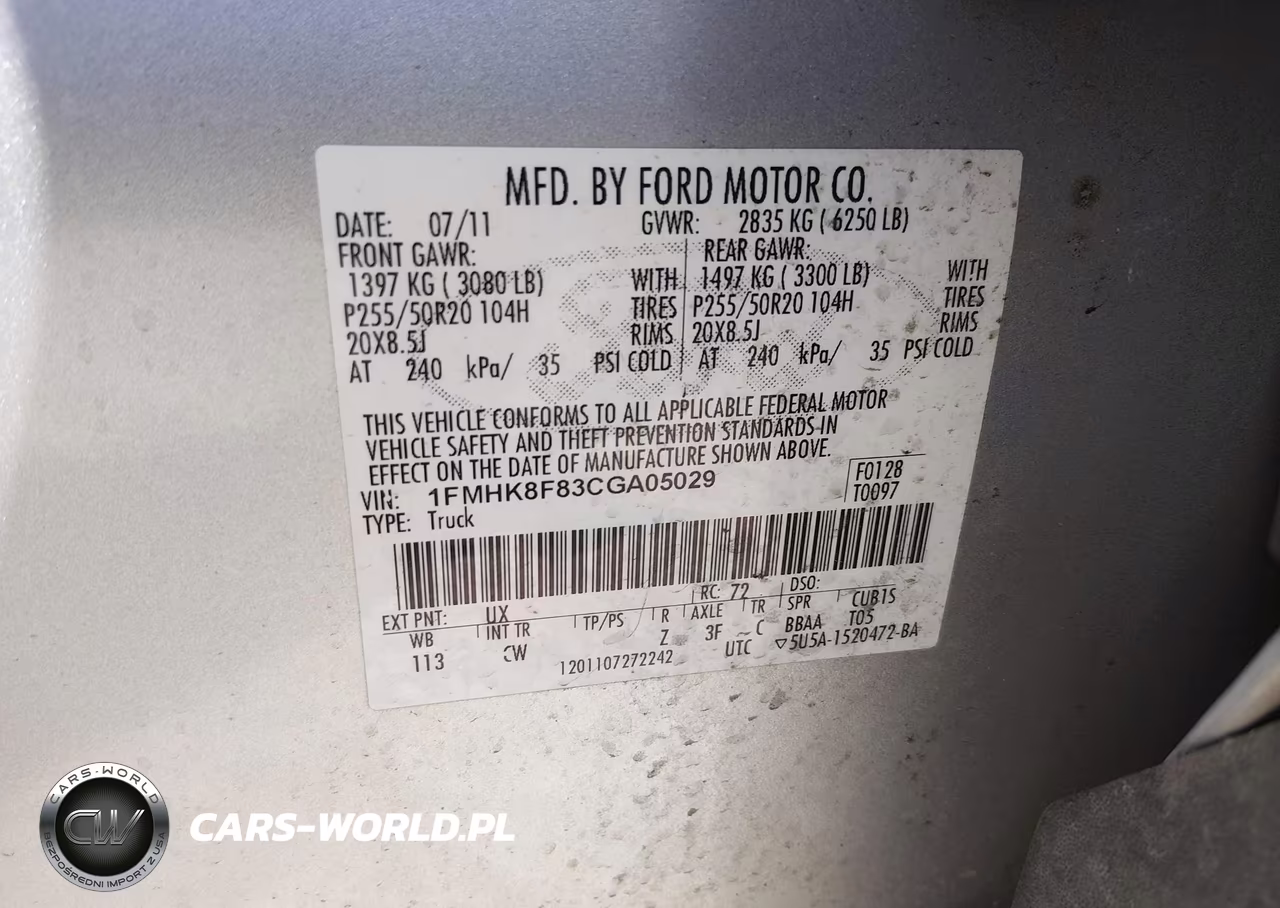 2012 Ford Explorer Limited VIN:1FMHK8F83CGA05029 - 9