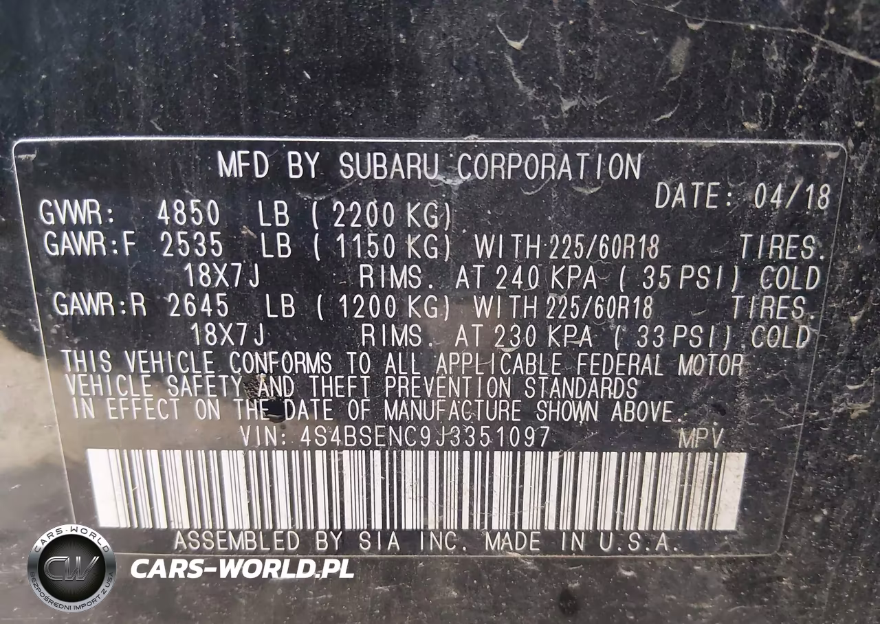 2018 Subaru Outback 3.6R Limited VIN:4S4BSENC9J3351097 - 9