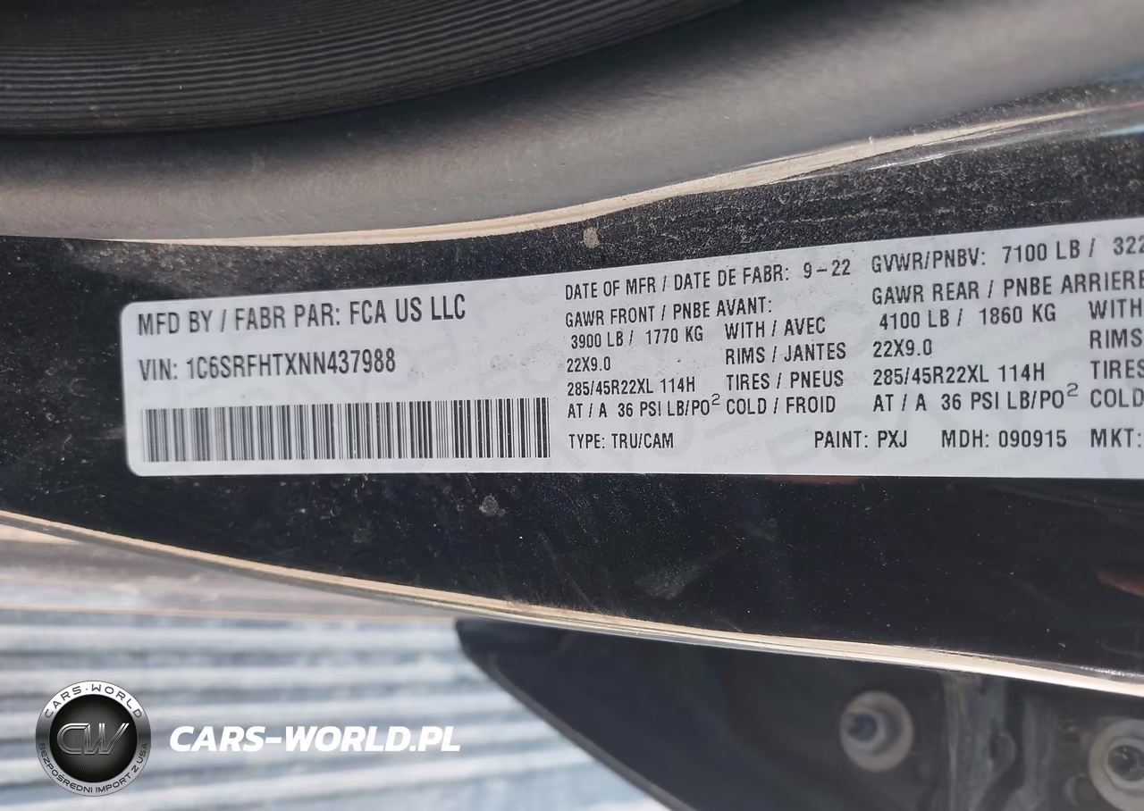 2022 Ram 1500 Limited VIN:1C6SRFHTXNN437988 - 9
