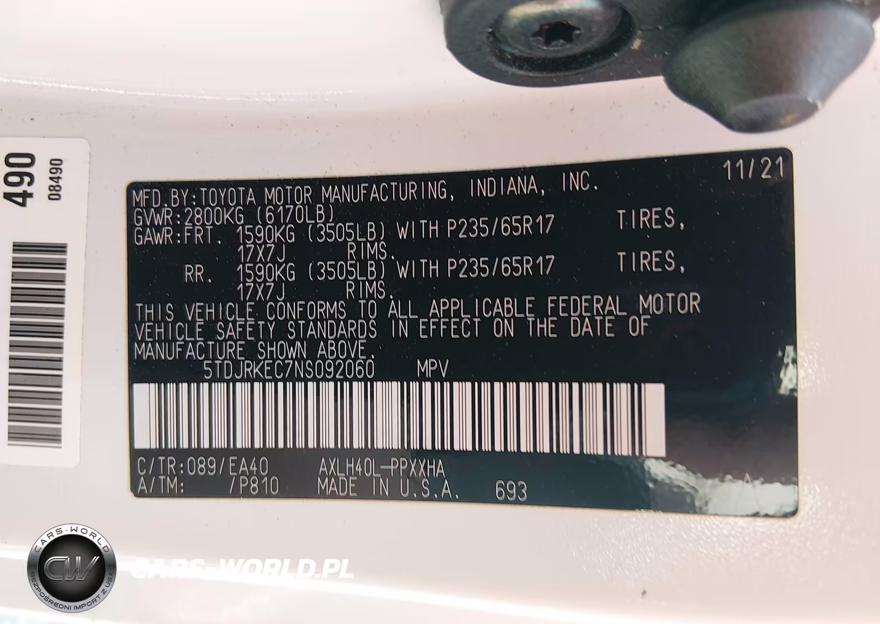 2022 Toyota Sienna Xle VIN:5TDJRKEC7NS092060 - 9