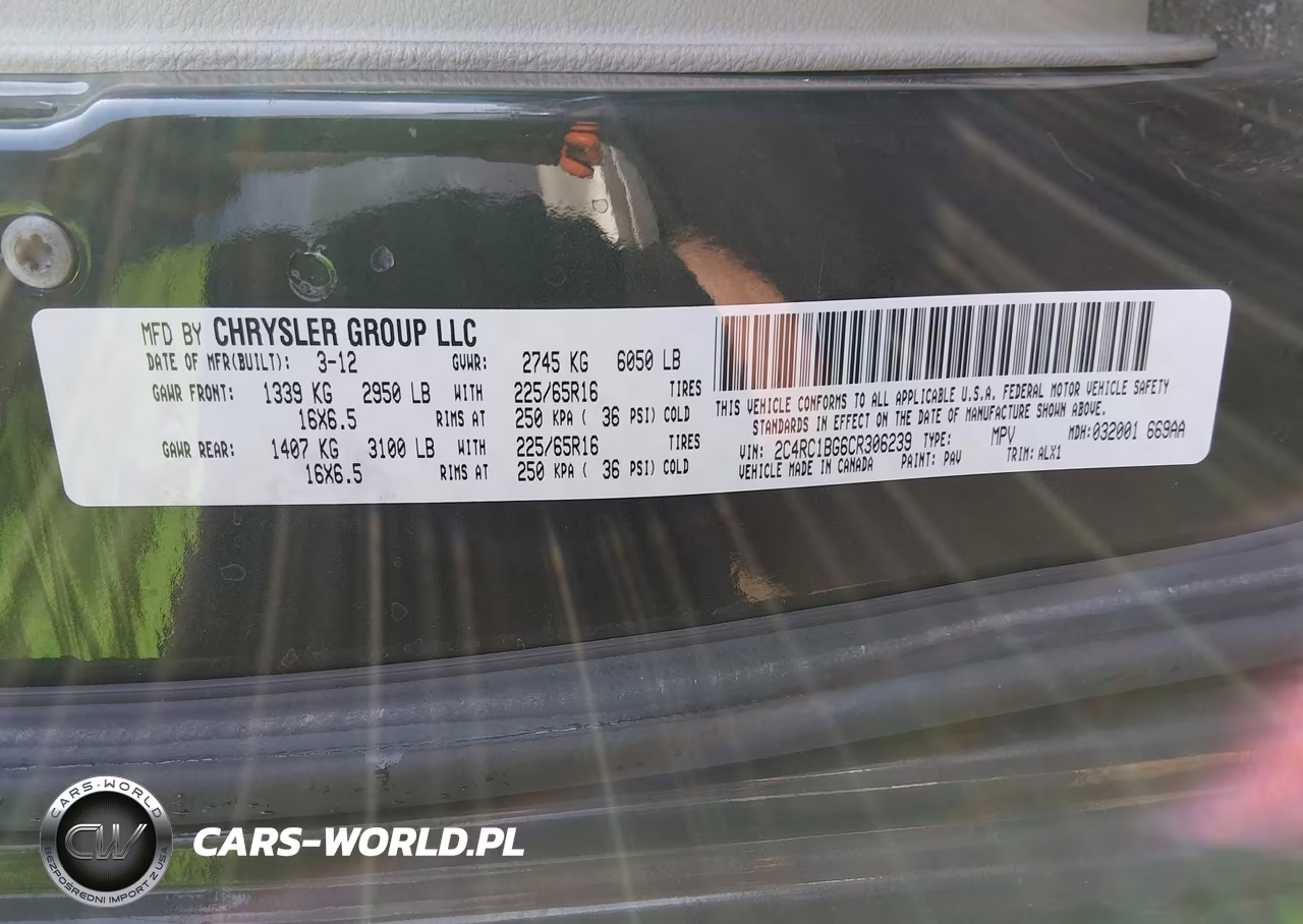 2012 Chrysler Town & Country Touring VIN:2C4RC1BG6CR306239 - 9