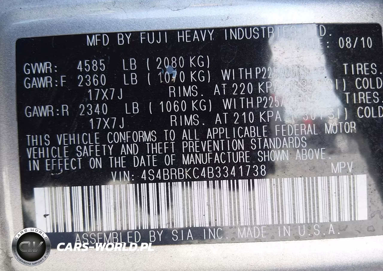 2011 Subaru Outback 2.5I Limited VIN:4S4BRBKC4B3341738 - 9