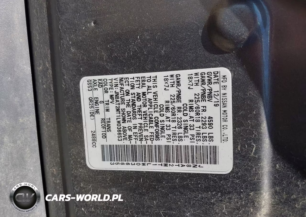 2020 Nissan Rogue Sv Fwd VIN:JN8AT2MT1LW036653 - 9