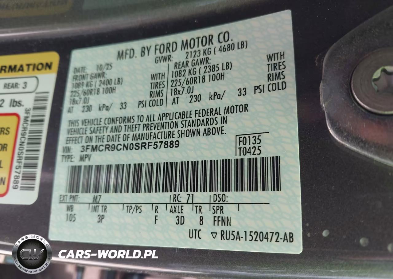 2025 Ford Bronco Sport Outer Banks VIN:3FMCR9CN0SRF57889 - 9
