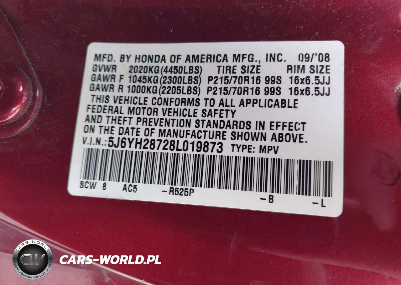 2008 Honda Element Ex VIN:5J6YH28728L019873 - 9