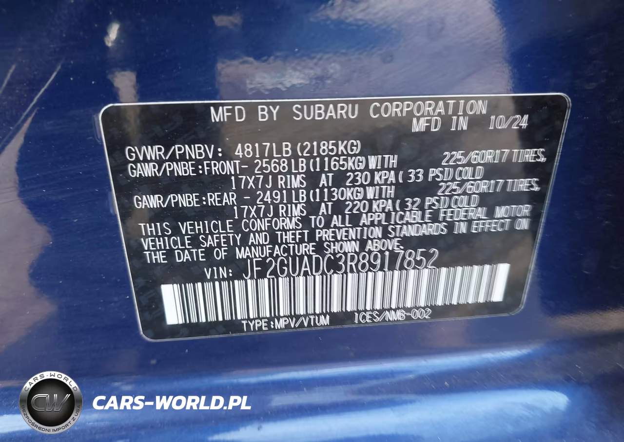 2024 Subaru Crosstrek Premium VIN:JF2GUADC3R8917852 - 9
