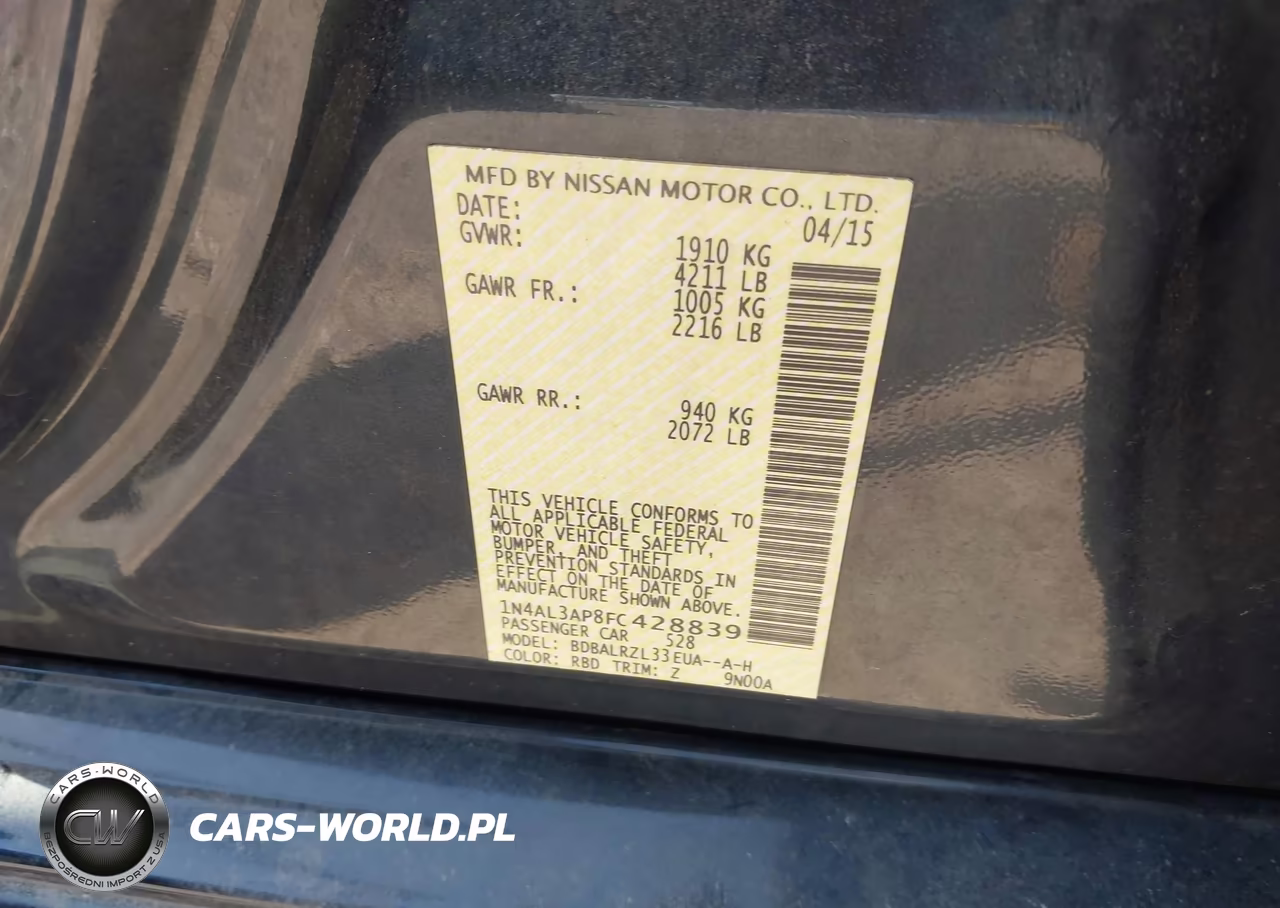 2015 Nissan Altima 2.5 Sl VIN:1N4AL3AP8FC428839 - 9