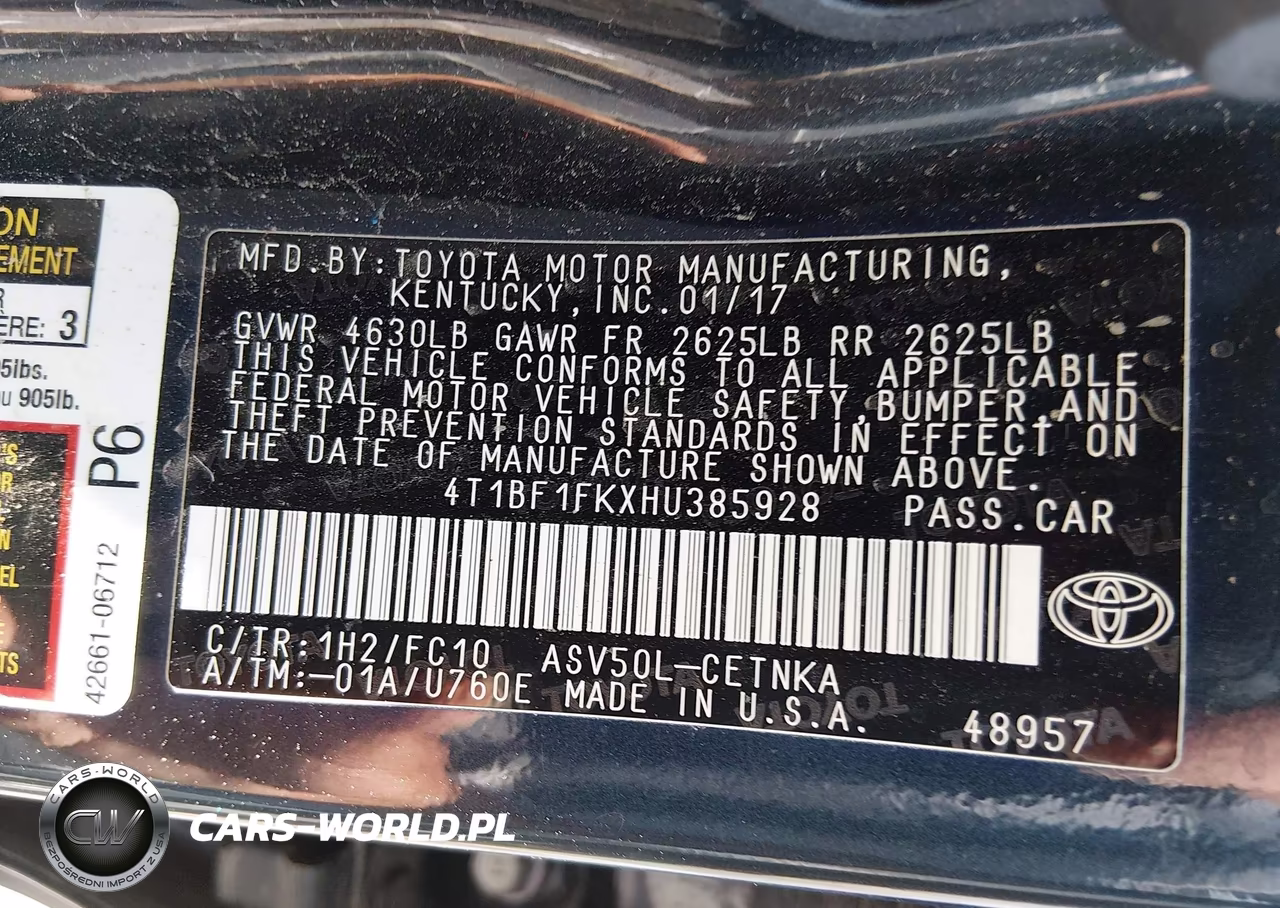 2017 Toyota Camry Le VIN:4T1BF1FKXHU385928 - 9