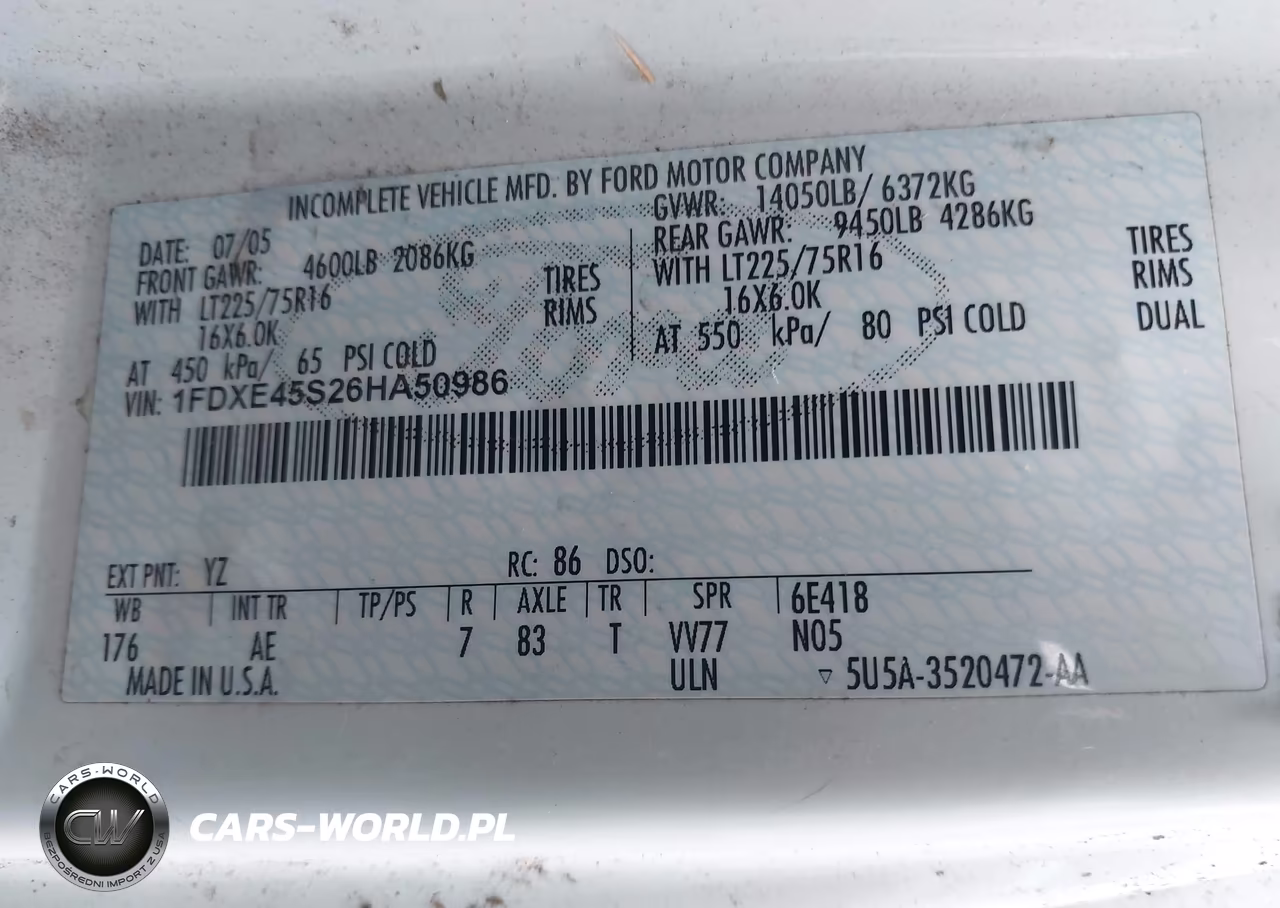 2006 Ford E-450 Cutaway VIN:1FDXE45S26HA50986 - 8