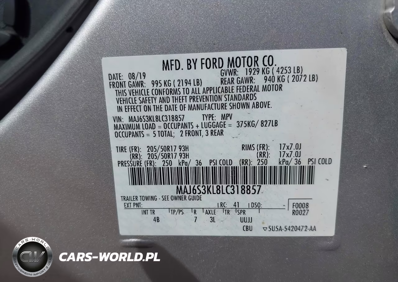 2020 Ford Ecosport Titanium VIN:MAJ6S3KL8LC318857 - 9