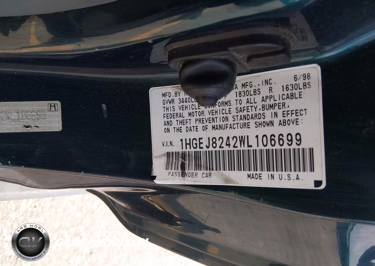 1998 Honda Civic Ex VIN:1HGEJ8242WL106699 - 9