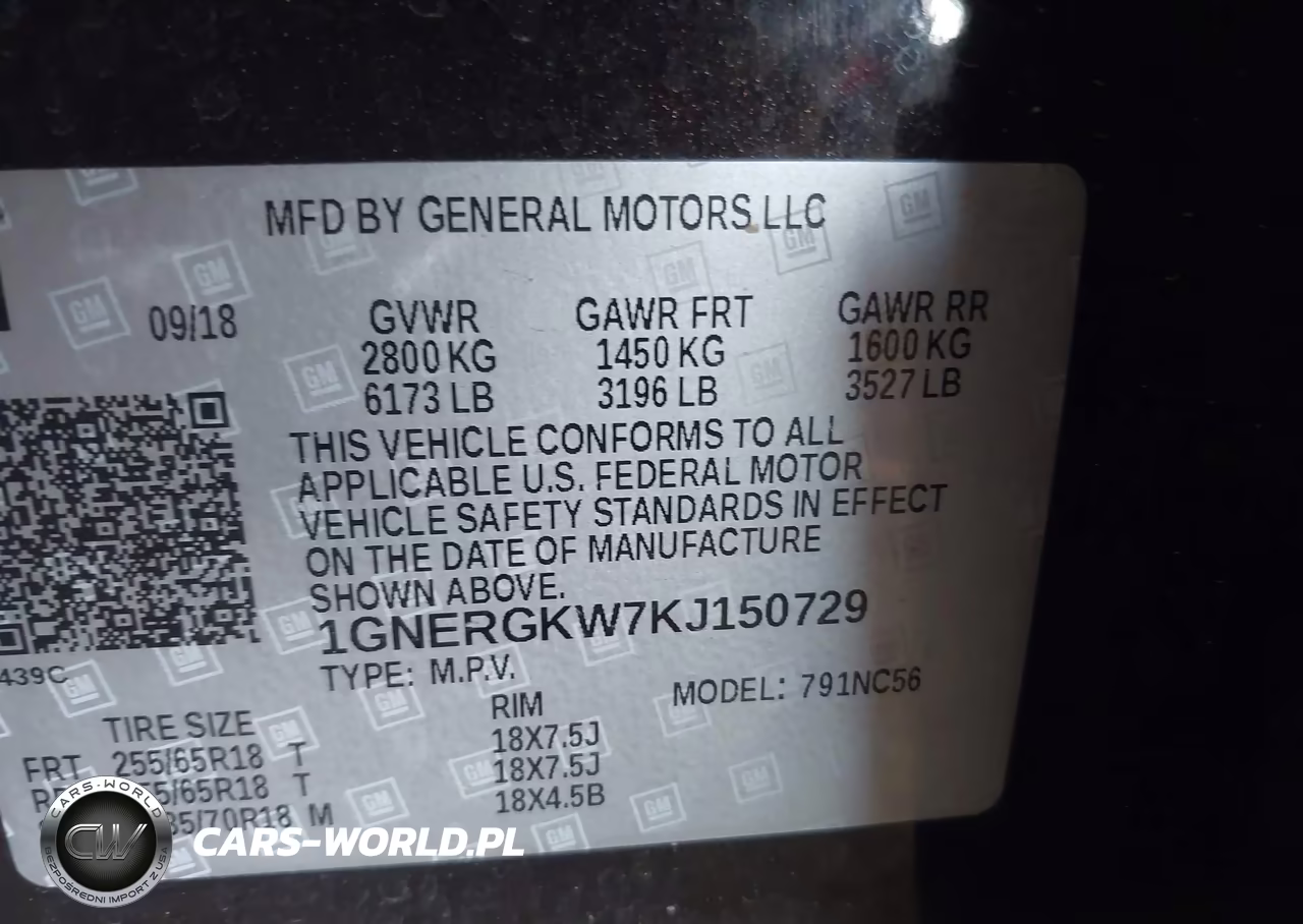 2019 Chevrolet Traverse 1Lt VIN:1GNERGKW7KJ150729 - 9
