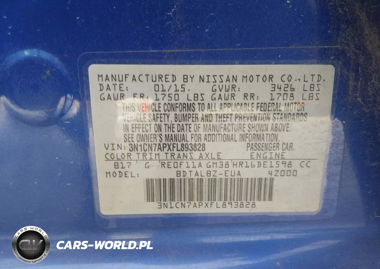2015 Nissan Versa 1.6 Sv VIN:3N1CN7APXFL893828 - 9
