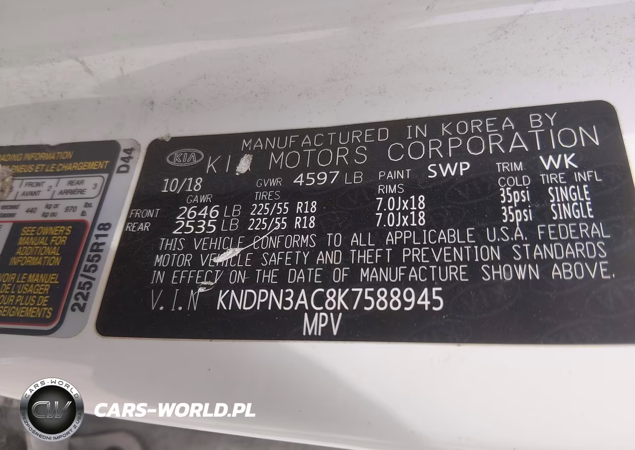 2019 Kia Sportage Ex VIN:KNDPN3AC8K7588945 - 9