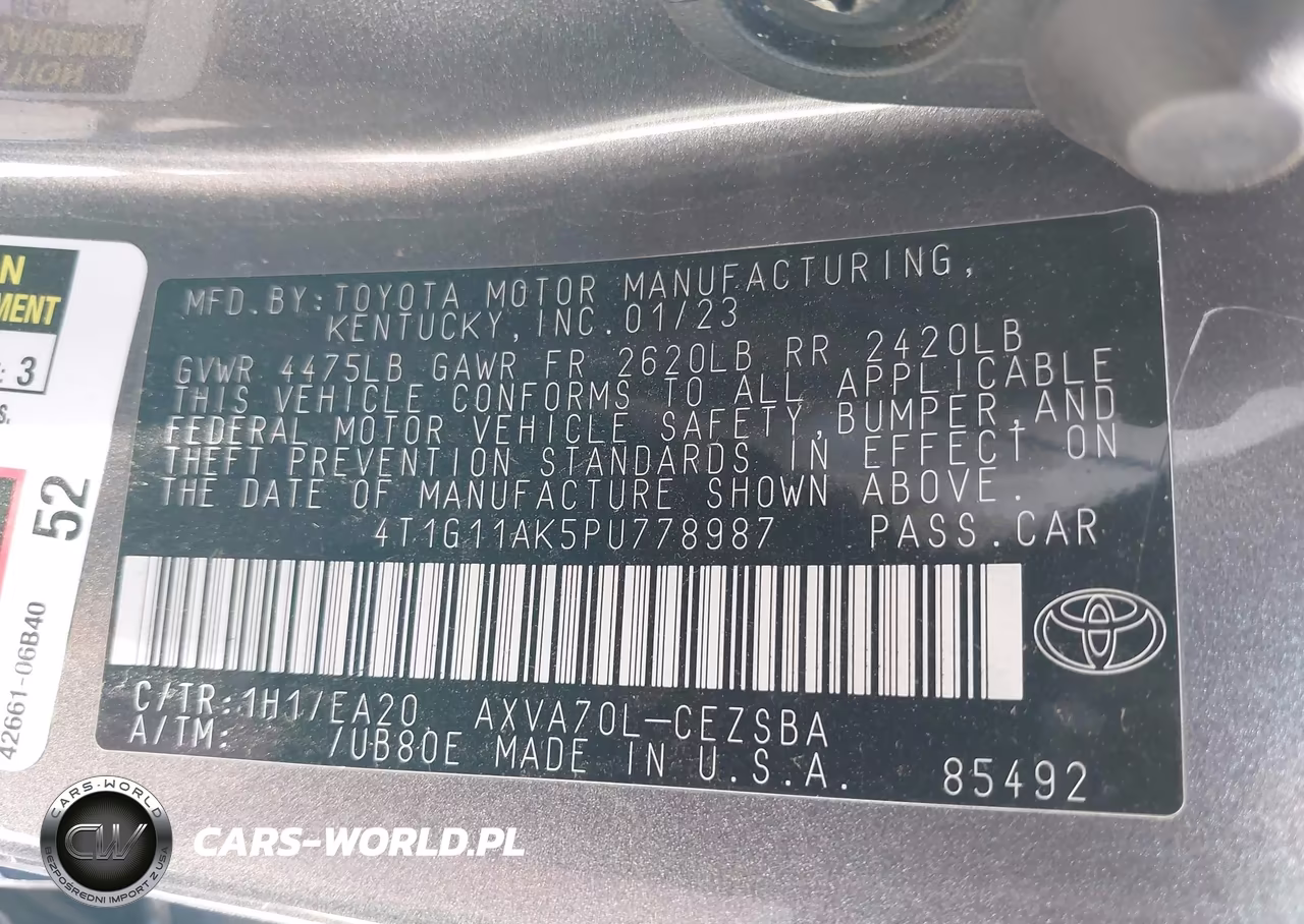 2023 Toyota Camry Se VIN:4T1G11AK5PU778987 - 9
