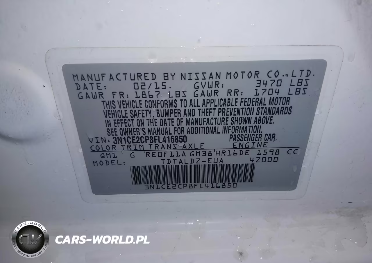 2015 Nissan Versa Note S (Sr)-S Plus-Sl-Sr-Sv VIN:3N1CE2CP8FL416850 - 9