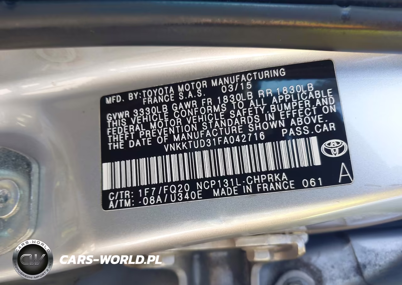 2015 Toyota Yaris L VIN:VNKKTUD31FA042716 - 9