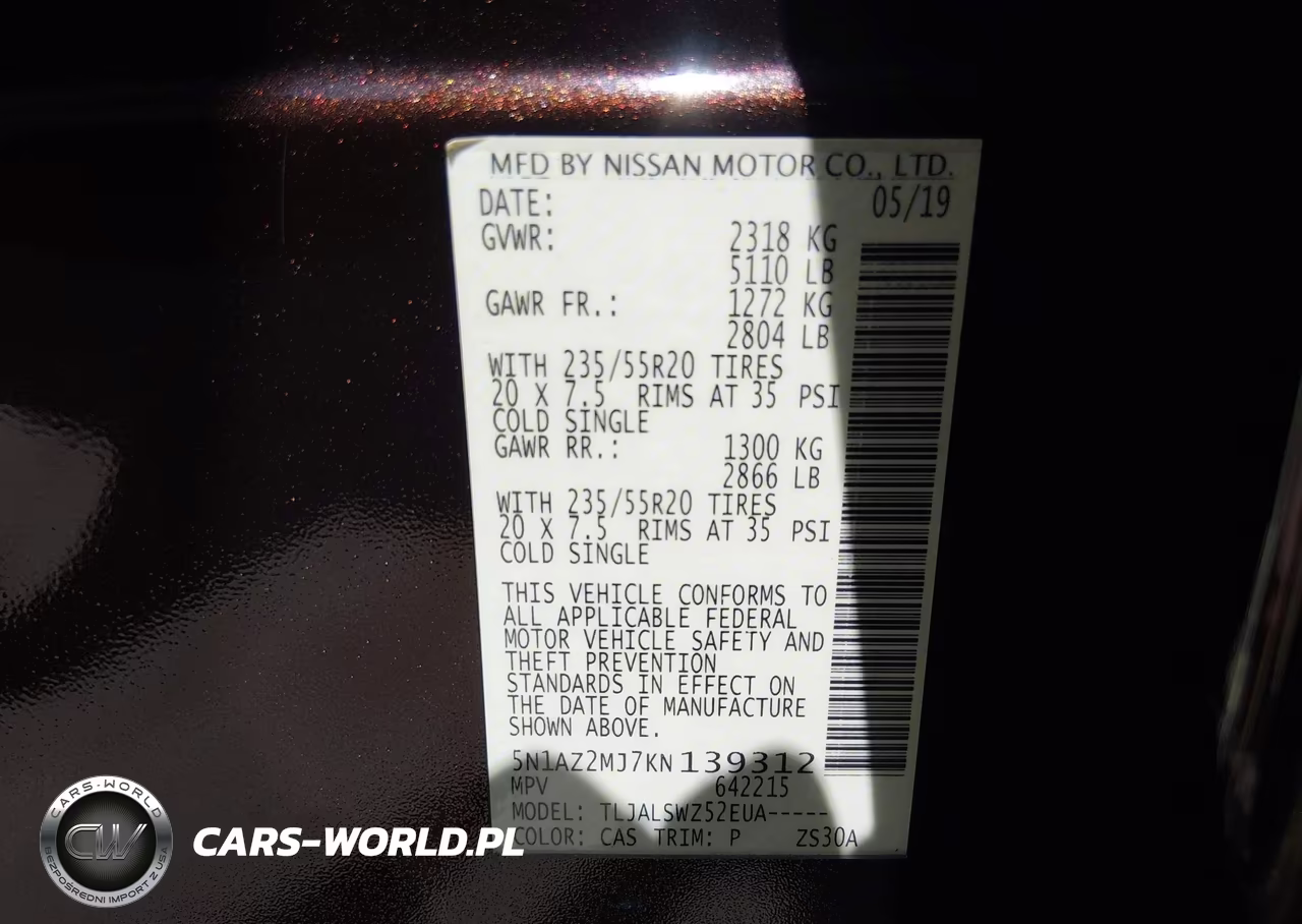 2019 Nissan Murano Platinum VIN:5N1AZ2MJ7KN139312 - 9