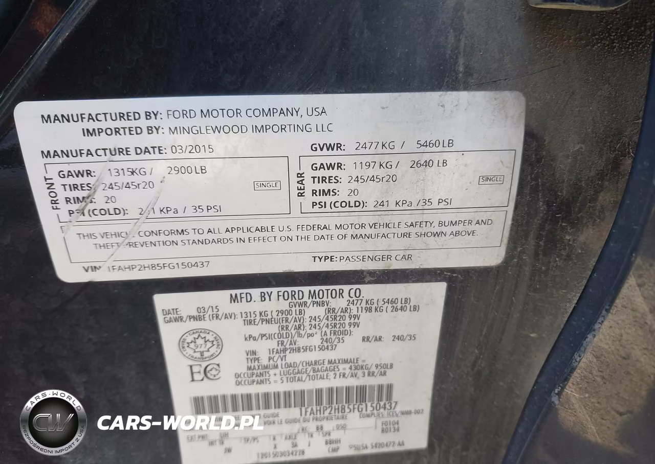 2015 Ford Taurus Sel VIN:1FAHP2H85FG150437 - 9