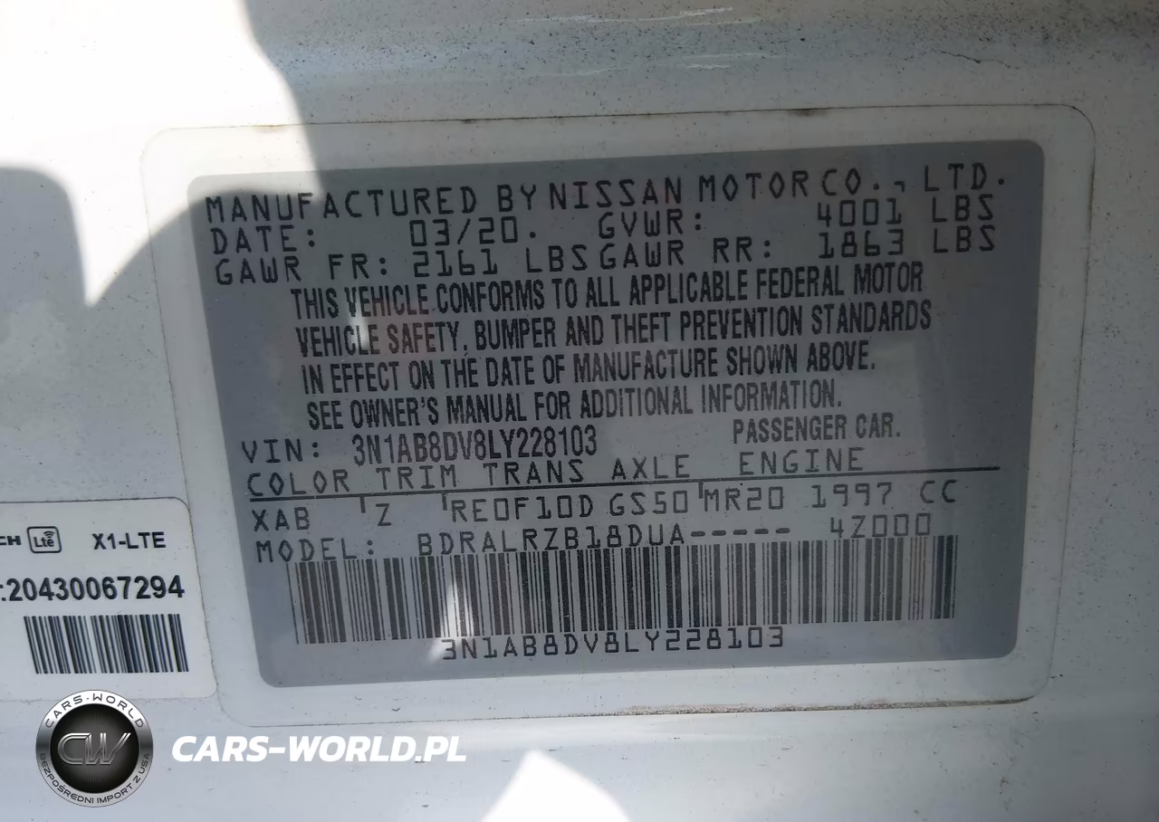 2020 Nissan Sentra Sr Xtronic Cvt VIN:3N1AB8DV8LY228103 - 9