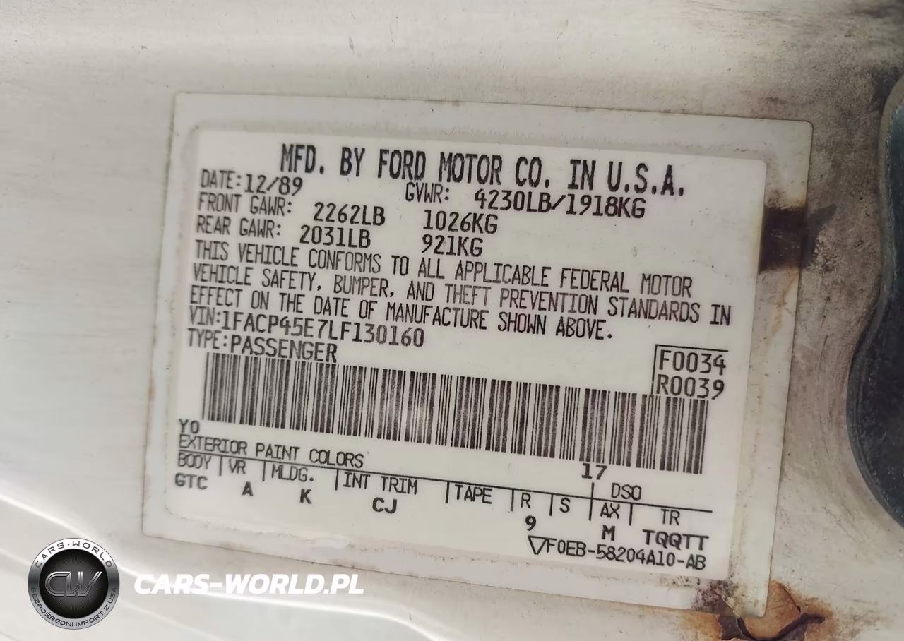 1990 Ford Mustang Gt-Cobra Gt VIN:1FACP45E7LF130160 - 9