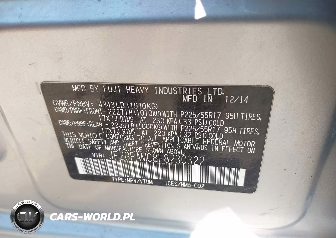 2015 Subaru Xv Crosstrek 2.0I Limited VIN:JF2GPAMC8F8230322 - 9