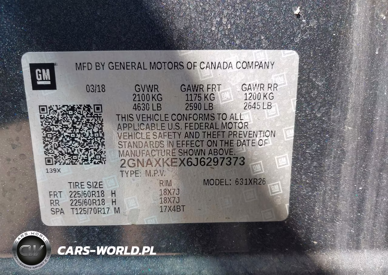 2018 Chevrolet Equinox Lt VIN:2GNAXKEX6J6297373 - 9