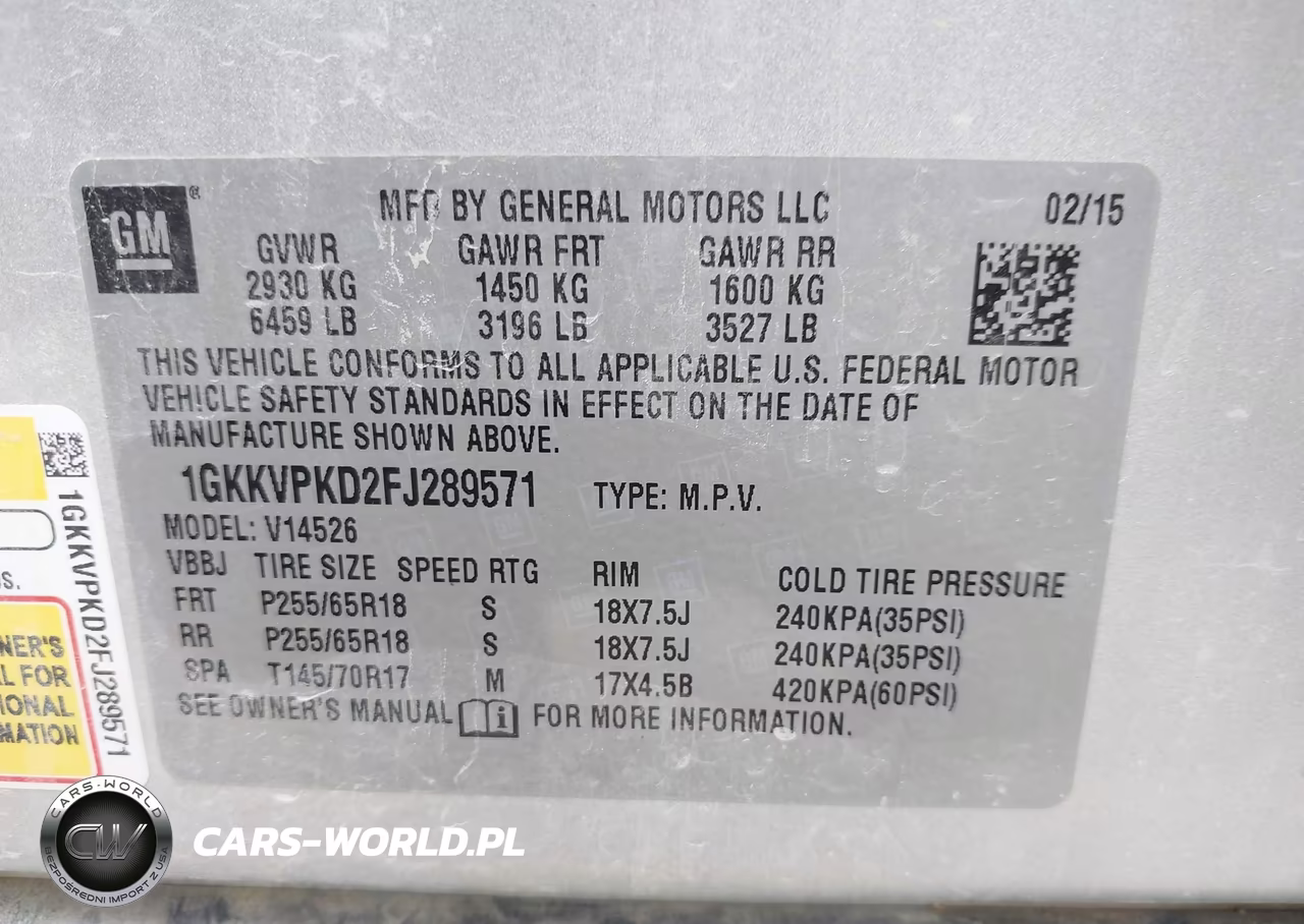 2015 GMC Acadia Sle-2 VIN:1GKKVPKD2FJ289571 - 9
