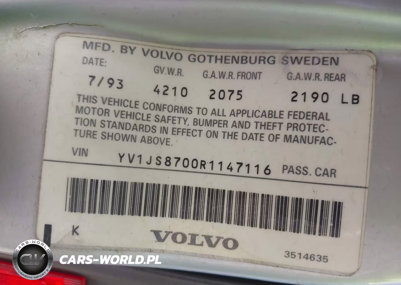 1994 Volvo 940 VIN:YV1JS8700R1147116 - 9