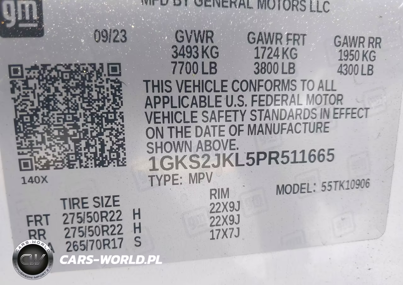 2023 GMC Yukon Xl 4Wd Denali VIN:1GKS2JKL5PR511665 - 9