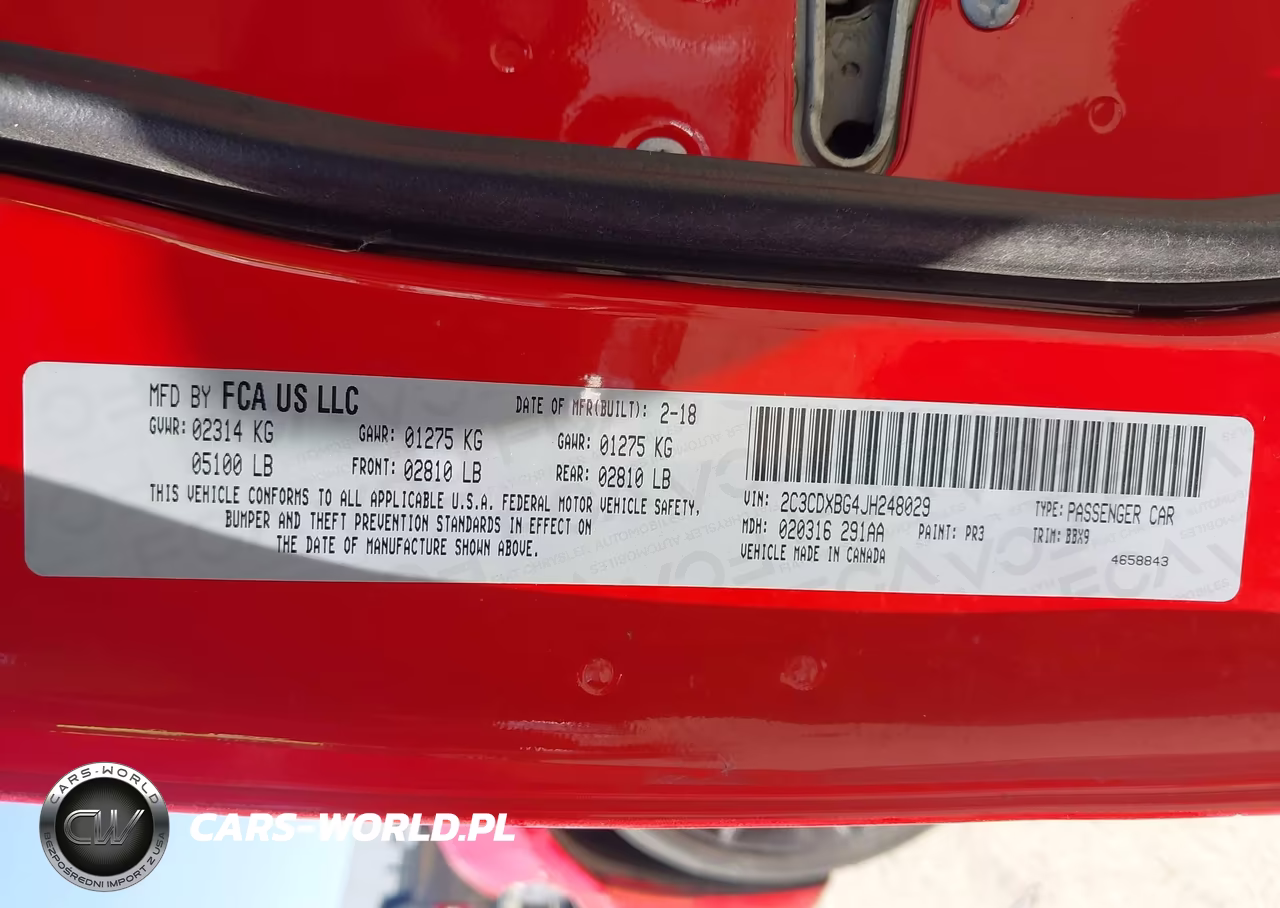 2018 Dodge Charger Sxt Rwd VIN:2C3CDXBG4JH248029 - 9