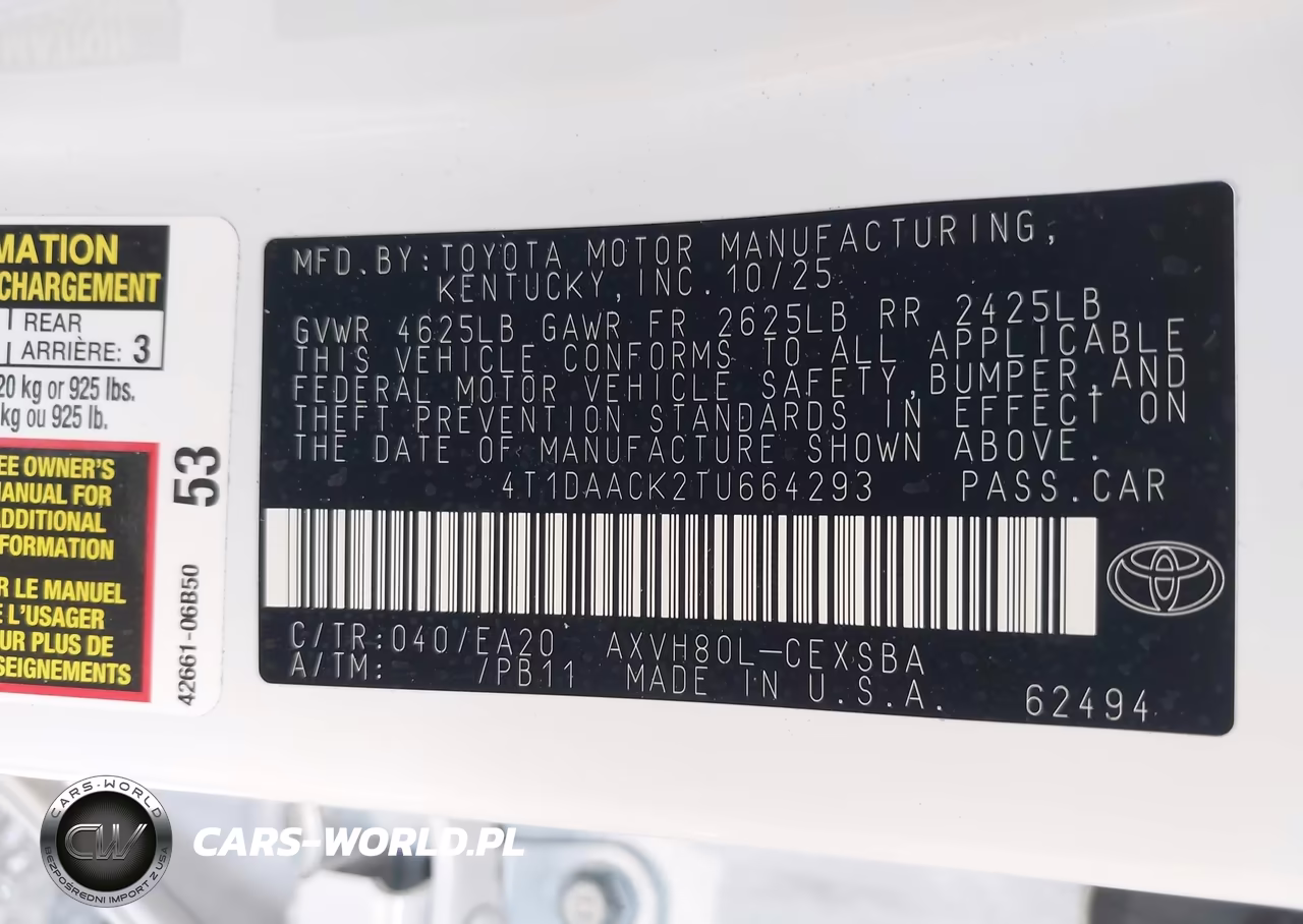 2026 Toyota Camry Nightshade VIN:4T1DAACK2TU664293 - 9