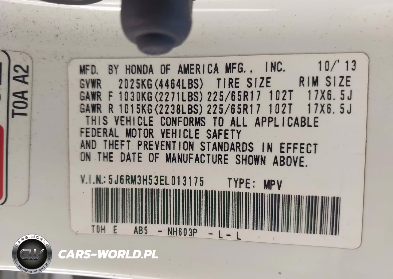 2014 Honda Cr-V Ex VIN:5J6RM3H53EL013175 - 9