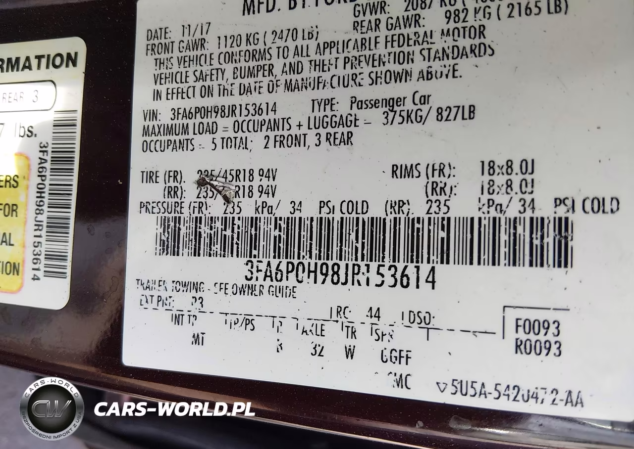 2018 Ford Fusion Se VIN:3FA6P0H98JR153614 - 9