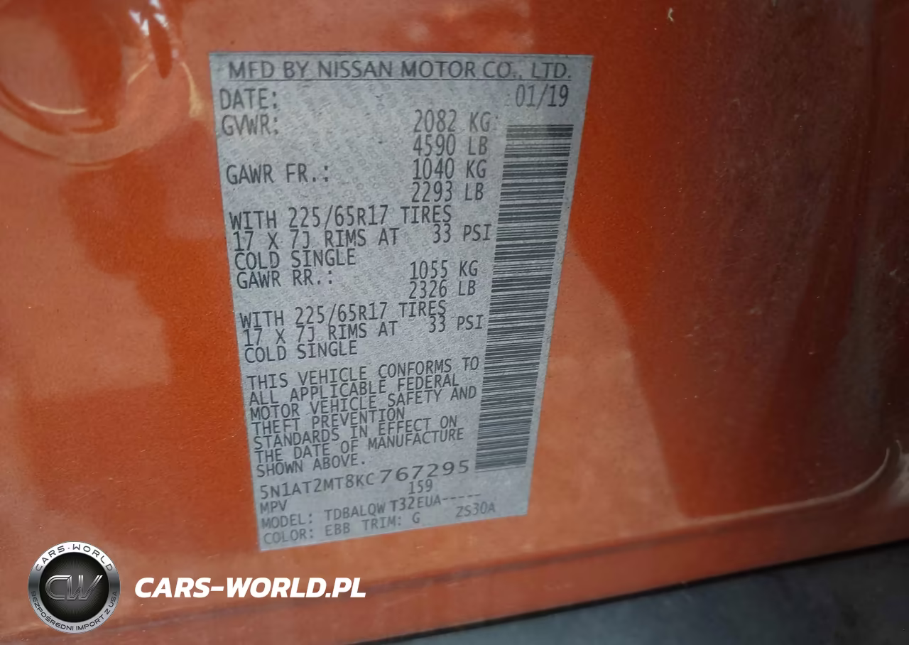 2019 Nissan Rogue Sv VIN:5N1AT2MT8KC767295 - 9
