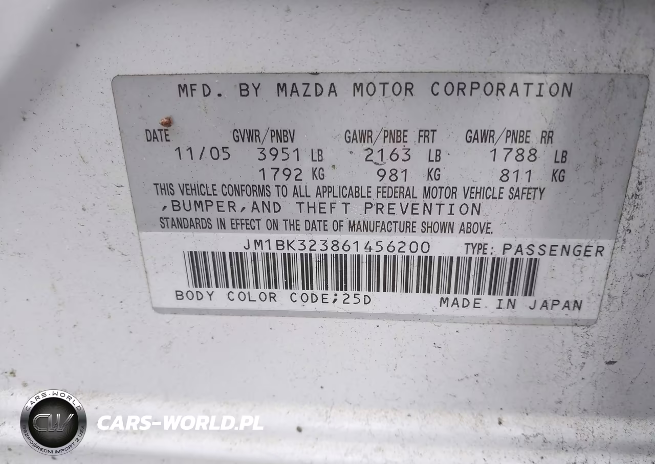 2006 Mazda Mazda3 S Touring VIN:JM1BK323861456200 - 9